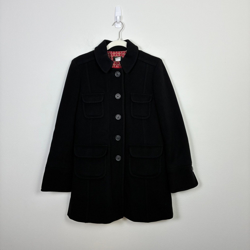 J.Crew Wool Cashmere Blend Coat Peter Pan Collar Pockets Jacket Neutral Womens 8